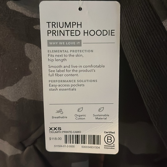 Athleta Triumph Camo Printed Hoodie NWT - Picture 3 of 8